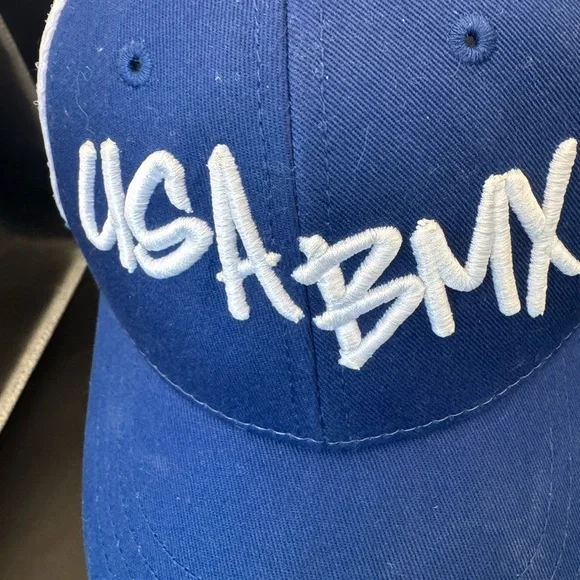 USA BMX Mesh Toddler/ Child White Blue Cap 9Fifty Hat New Era 2015 - Picture 2 of 10